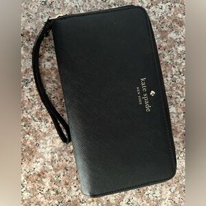 Kate Spade Black Saffiano Leather Wristlet